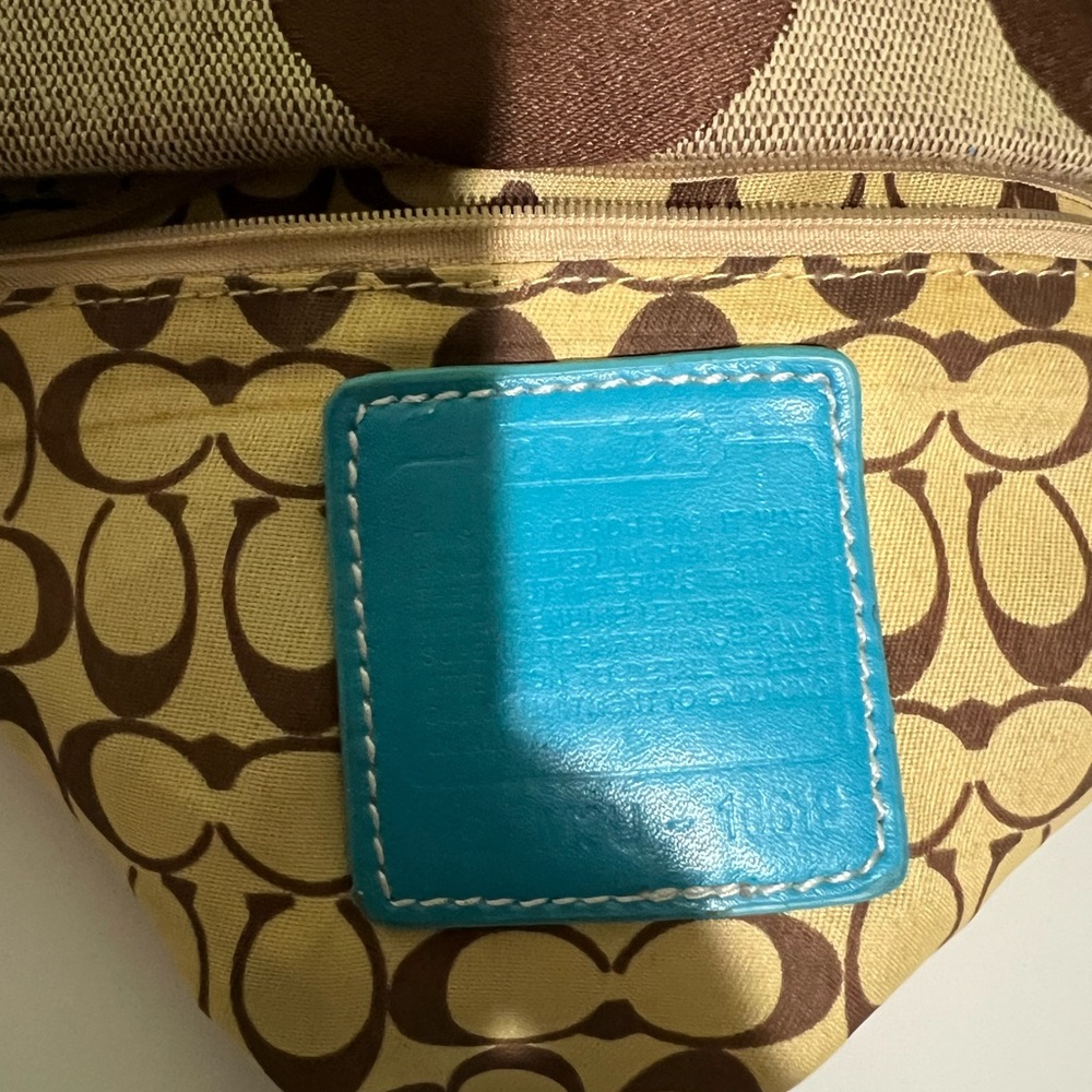 Brown and Blue Patterned Handbag - image 8